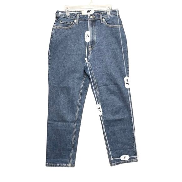 Everlane The Curvy Cheeky Jean Denim Organic Cottor Regular 30/27 High Rise - Picture 6 of 7